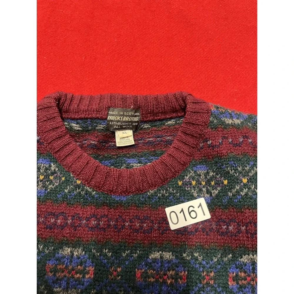 1970's Brooks Brothers Isle Knit Vintage Pullover Sweater Size XL Scotland Rare